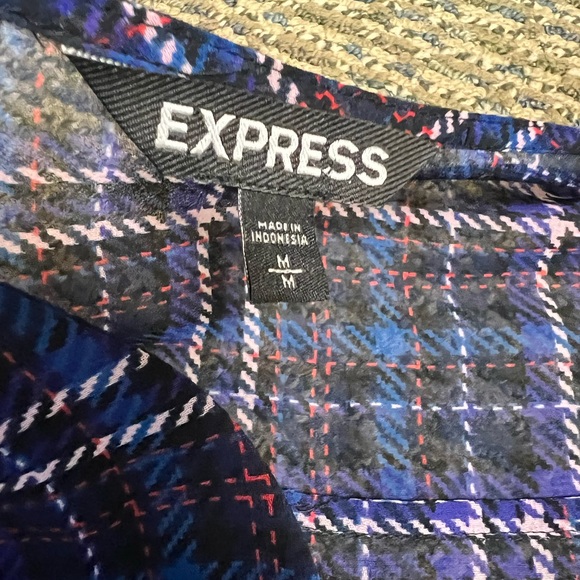 Sheer plaid top EXPRESS - Picture 2 of 3